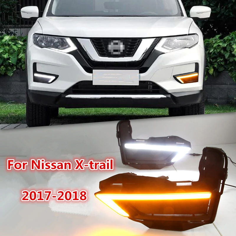 one set Turn Signal style 12V LED CAR DRL Daytime running lights with fog font b