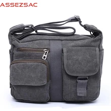 Assez sac модные мужские сумки через плечо Холст Сумка Сумочка для бизнеса Человек Мужчины одного плеча сумки bolsas LS7488/j