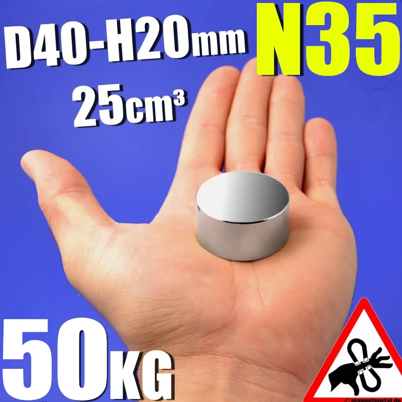 

N35 Disc 40x20mm Super Powerful Strong Rare Earth Neodymium Magnet