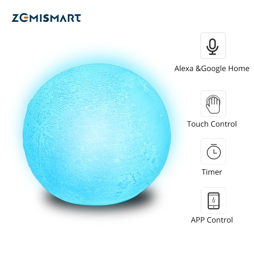  LED Remote Control Night Light Compatible with Alexa Google Home 3d Printing Children Bedroom Color - 32934223809