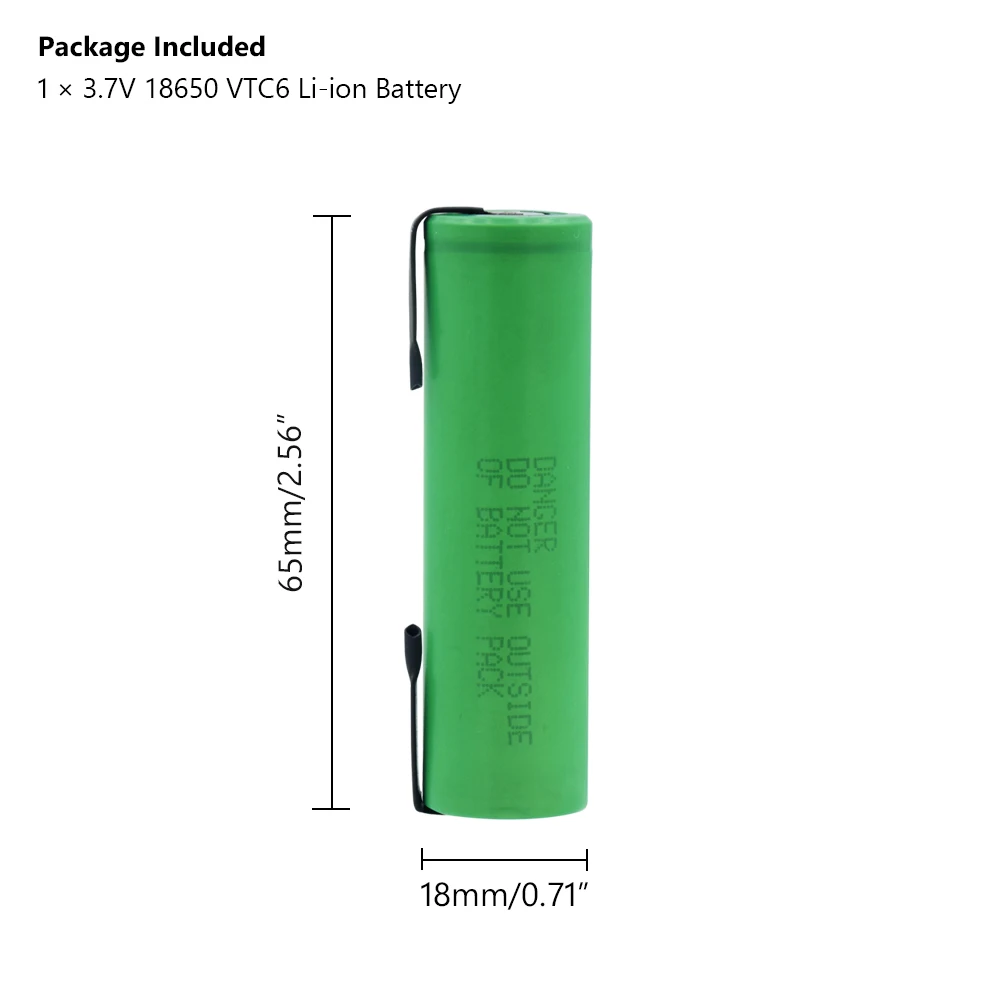 1/2/4 шт. перезаряжаемые 3,7 в литий-ионный аккумулятор vtc6 18650 литиевая батарея с никелевые вкладки большого потока энергии 30a сотовый 3000 мАч для rc игрушки