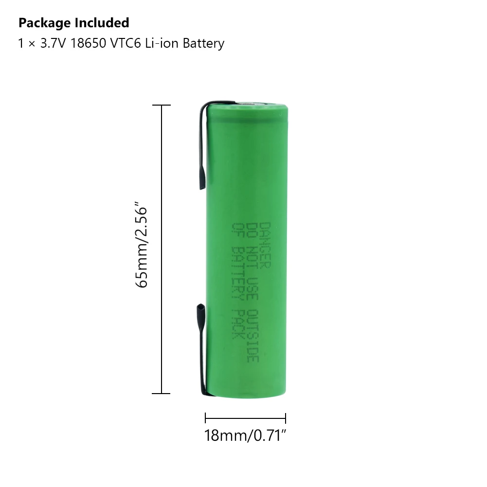 

1/2/4 pcs rechargeable 3.7v li-ion battery vtc6 18650 lithium battery with nickel tabs high drain 30a cell 3000mah for rc toy