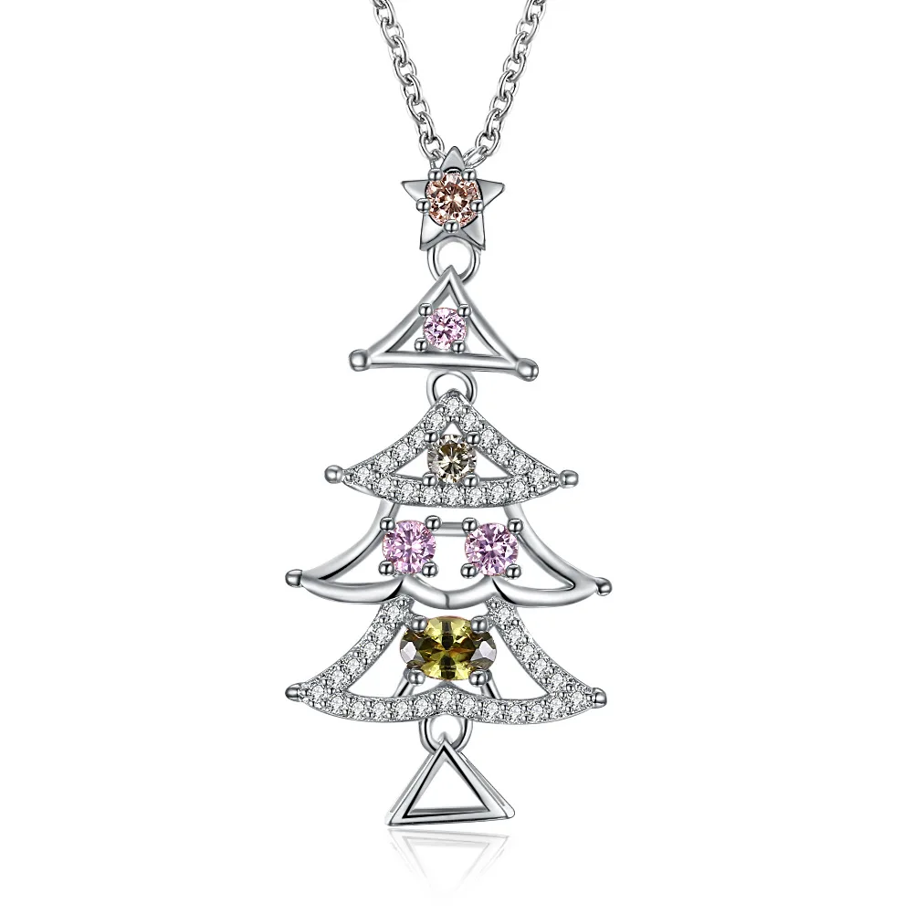 

Fashion Women Necklaces Jewelry Christmas Tree Amethyst Pendant Necklace Chain Trinket Flawless Necklaces Exquisite Choker Gift