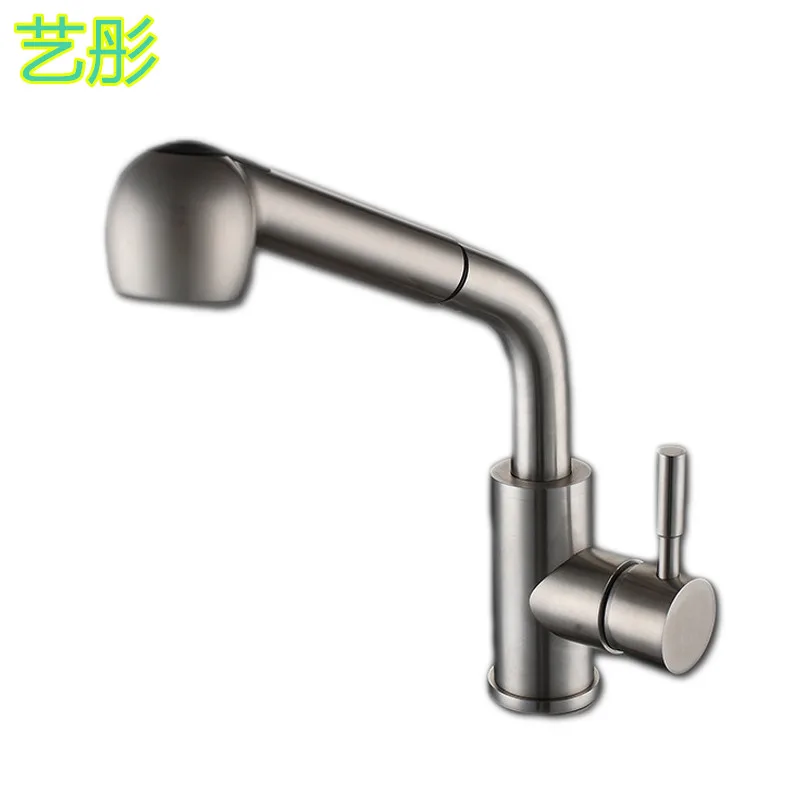 

Senducs pull out kitchen faucet with single handle SUS304 stainless steel kitchen sink water mixer tap