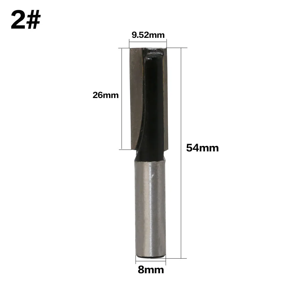 1 шт. 8 мм хвостовик нижней очистки прямой/Dado древесины фрезы карбида диаметр 9,52 10 12,7 14 16 19 мм фрезы