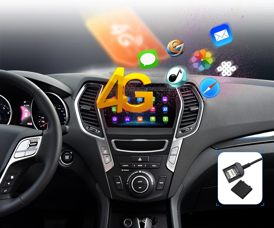 Best Junsun 2G+32G Android 8.1 4G Car Radio Multimedia Player Navigation GPS 2din For Hyundai ix45 Santa Fe 2013 2014 no DVD 13