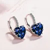 Fashion Statement bijoux 9 Color Cute Romantic 925 Sterling Silver Crystal love heart Stud Earrings for Women Wedding Earring ► Photo 1/6