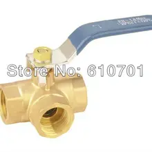 Т-образный Т-порт или L тип L-port Mount DN32 1-1/" 1,25" BSP Женский полный порты латунный Тройник шаровой клапан трехходовые фитинги для труб