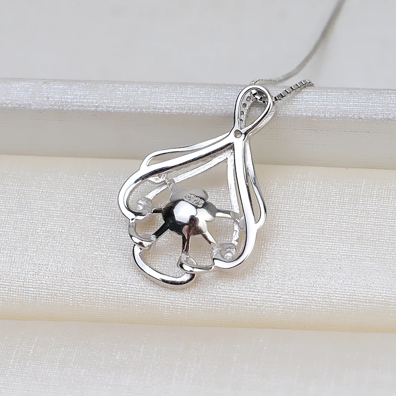 MeiBaPJ настоящая пресноводная жемчужина простая индивидуальность цветок кулон ожерелье Настоящее серебро 925-й пробы ювелирные украшения для