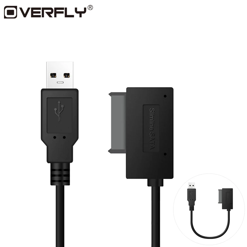 

Overfly USB 2.0 to Mini Sata II 7+6 13Pin Adapter Converter Cable for Laptop CD/DVD ROM Slimline Drive