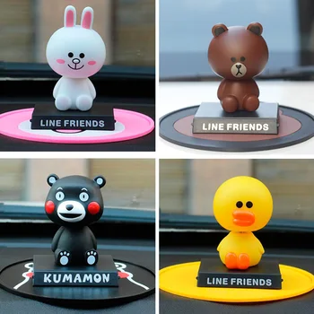 

JOORMOM Cartoon Bear Bunny Duck Car Decoration Car Cartoon Shaking Head Doll Car Phone Holder Cute Creative Car Accessories
