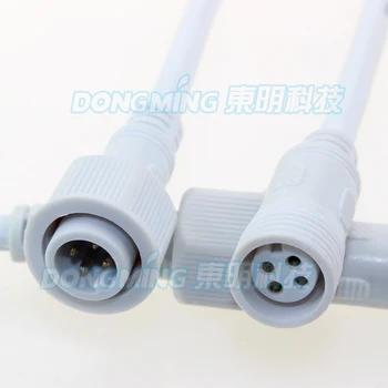 

10pairs White RGB 4pin Waterproof cable 40cm 220V rgb connect cable for led light connector IP68 underwater waterproof