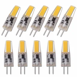 Set of 10 Dimmable Mini G4 LED COB Bulbs - 6W Energy-Saving Candle Lights for Chandelier and Spotlight (Cold White)