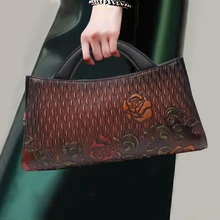 Модная женская сумка с короткими ручками из натуральной кожи, винтажная женская сумка с ручкой для банкета, сумка через плечо