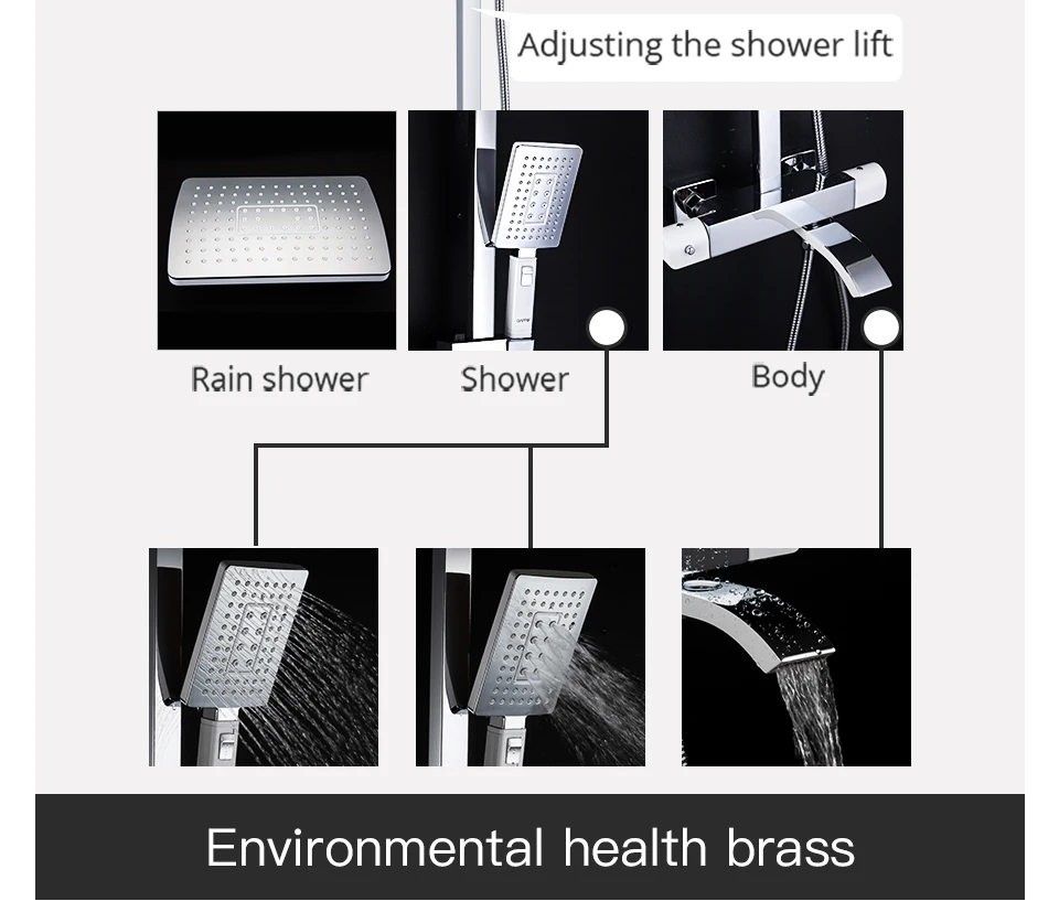 GAPPO Ванная Комната Дождь термостический смеситель для душа набор белый и хром цвет смеситель настенные наборы для душа и ванной