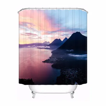

Custom Lake Bathroom Acceptable Shower Curtain Polyester Fabric Bathroom Curtain #180318-45-12