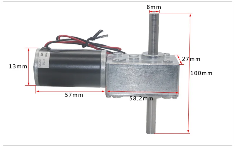 5840-31ZY длинные Выход оси Worm Шестерни ed Мотор 12V 24V DC высокий крутящий момент высокой мощности двойной вал червячный Шестерни мотор