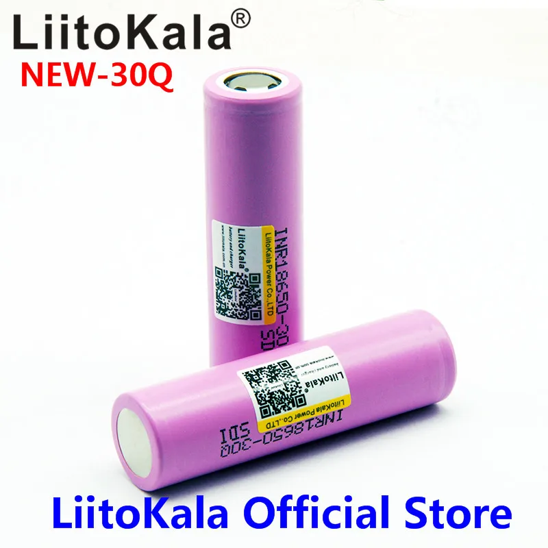 4 шт. LiitoKala Оригинальные 3,7 V INR 18650 30Q 3000mAh аккумуляторные батареи 18650 аккумулятор высокого разряда