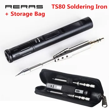 

MINI TS80 Digital Soldering Iron Station QC3.0 USB Type-C OLED Built-in STM32 Chip + Tips & Original Portable Storage Bag Case