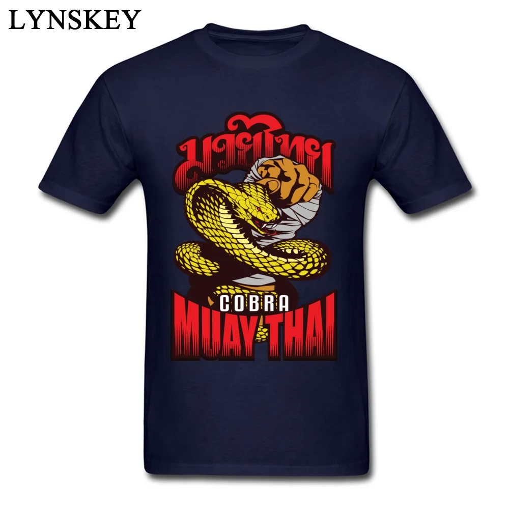 Printed On Men Casual T Shirts Discount Summer Short Sleeve O Neck Cotton Tops Shirts Slim Fit Clothing Shirt Top Quality cobra muay thai thailand martial art navy