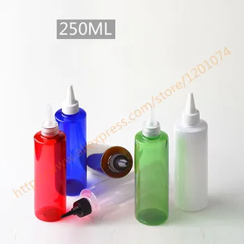 

250ml pretty colors PET bottle with sharp plastic lid,emulsion/seasoning solvent bottle,for food storage or liquid