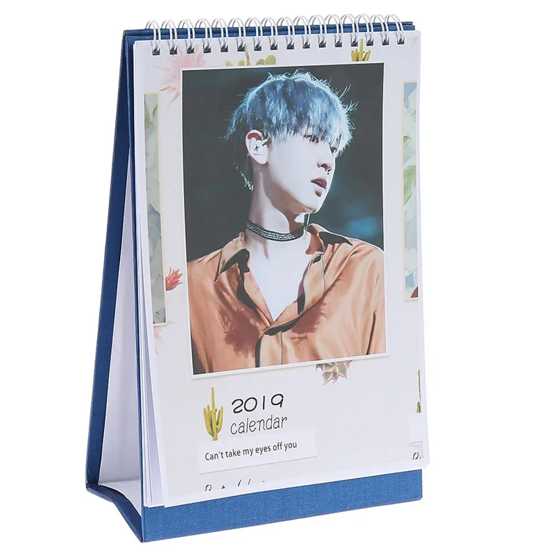 

K-pop EXO 2019 Paper Table Calendar Creative Desk Vertical Paper Photos Calendar Fans Collection Gift