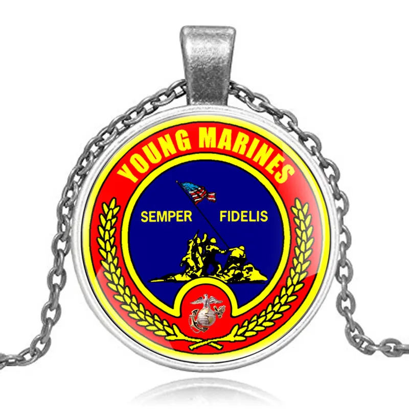 Соединенные Штаты молодых морпехов Semper Fidelis подарочный набор ювелирных изделий имеют карманные часы, кулон ожерелье, брелок, браслет с коробкой
