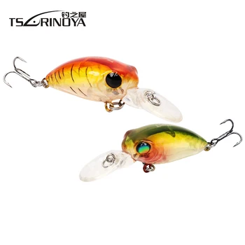 

TSURINOYA DW40 32mm/2.7g Diving Depth 1.8m MINI Wobblers Crank Bait Lures Artificial Bait Freshwater Fishing Lure Treble Hooks