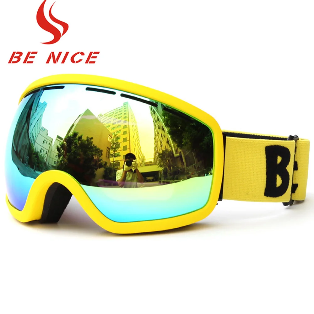 BENICE تصميم جديد نظارات التزلج الواقية الثلوج نظارات/الأشعة فوق البنفسجية حماية متعدد اللون مزدوجة المضادة عدسات الضباب على الجليد التزلج حمل...