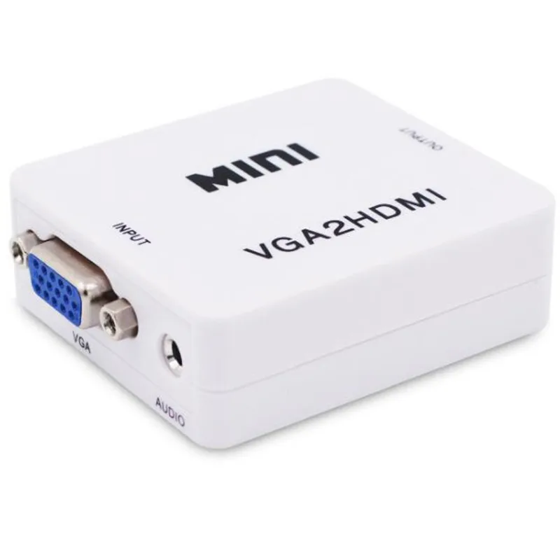 10 p mini HD 1080P VGA A HDMI HD HDTV Video Converter Box Adattatore con Audio per PC Del Computer
