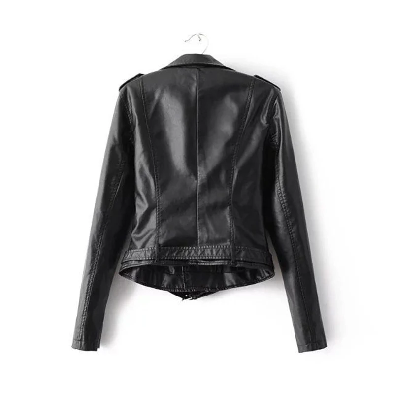 Женская куртка карамельного цвета из искусственной кожи, короткая мотоциклетная куртка на молнии с карманами, сексуальное пальто в стиле панк, Женская Повседневная Верхняя одежда, уличные Топы