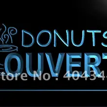 LK159-OUVERT открытое пончики кафе светодиодный неоновый свет знак домашнего декора ремесла