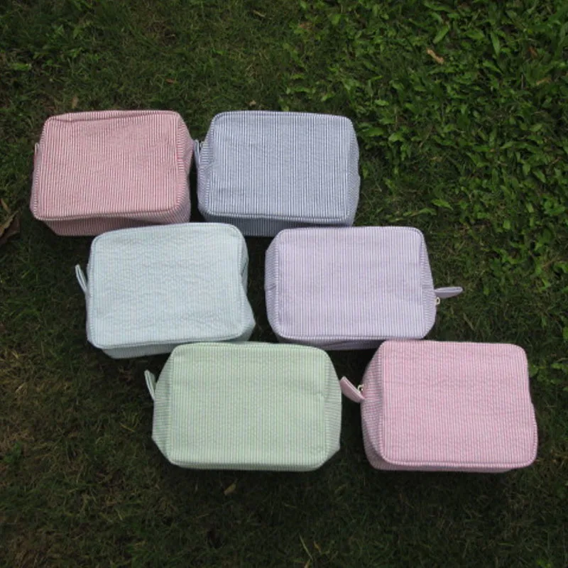 www.semadata.org : Buy Wholesale Blanks Seersucker Cosmetic Bags with 6 Colors in Stock and Free ...