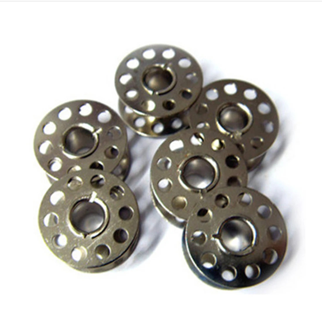 

New 10pcs 21mm Aluminum Bobbins Metal Spools Carft For Industrial Sewing Machine Tools