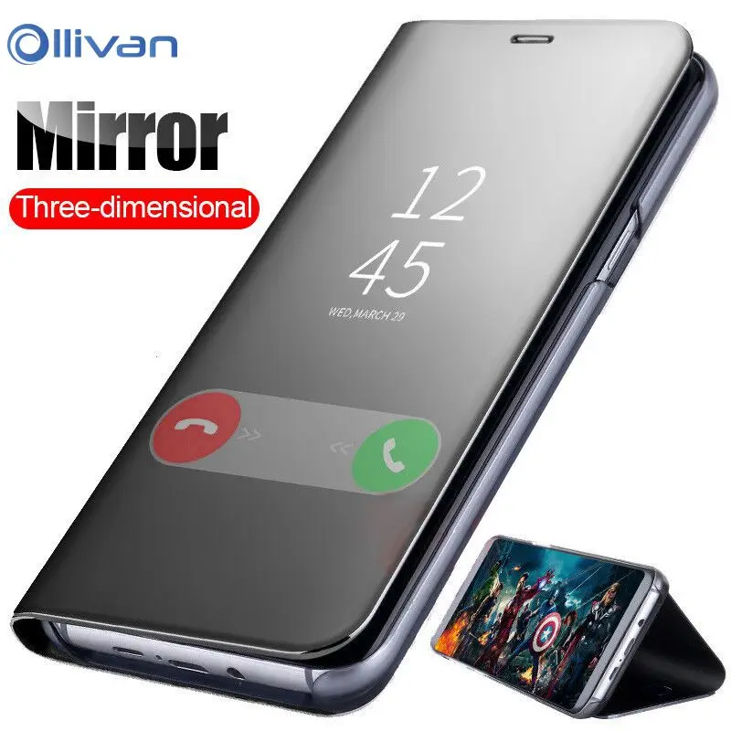 

Luxury Mirror Leather Flip Case For Xiaomi Redmi Note 8 7 6 5 Pro 7A 6A Cases XioMi Mi A2 A1 A3 8 Lite 9 8 8se Mi9 6X 5X Cover