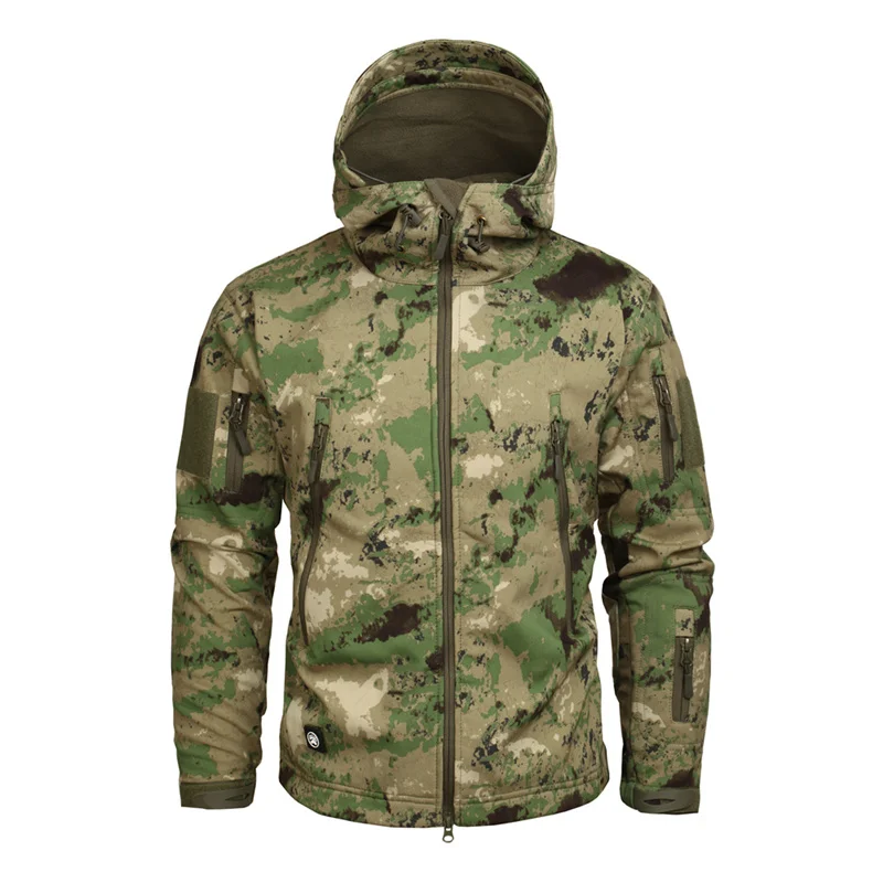 Preise Mege Marke Camouflage Military Männer Mit Kapuze Jacke, Haifisch Softshell UNS Armee Taktische Mantel, Multicamo, Woodland, a TACS, AT FG