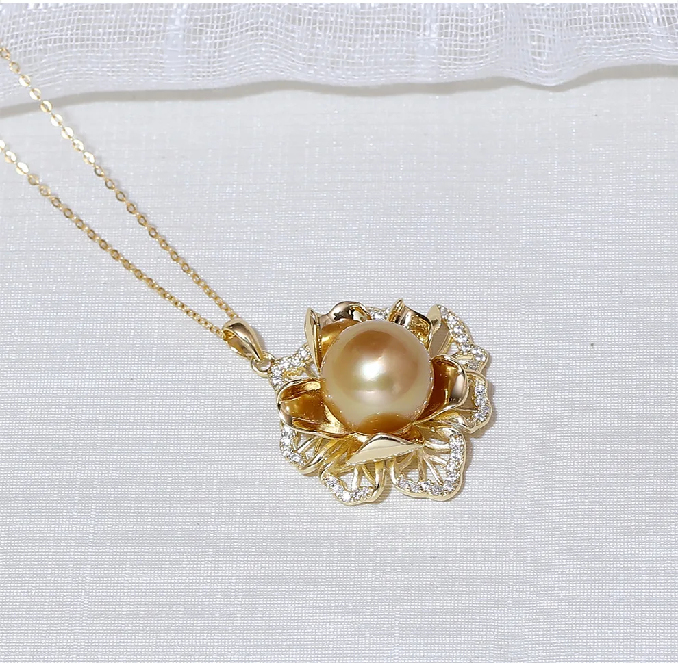 YS 10-11 мм элегантный круглый Южно-морской жемчуг кулон 925 пробы Серебряное Ожерелье Подарок на годовщину