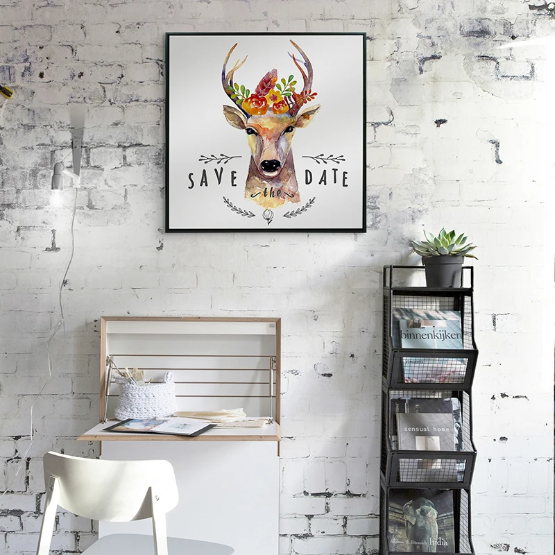 

HAOCHU Scandinavian Decorative Cavans Painting Room Modern Simple Cartoon Spring Save the Date Small Fresco Children 's House