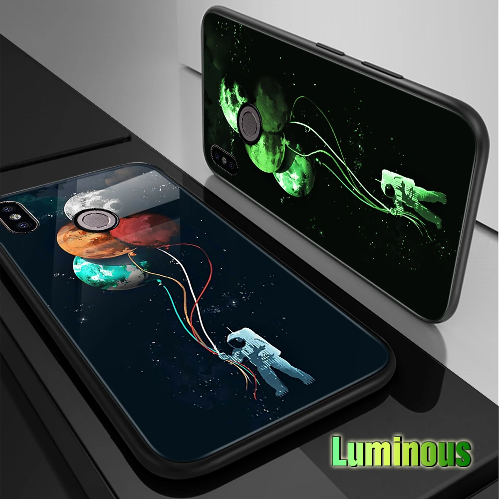 Lu mi nous Стекло чехол для Xiaomi Redmi Note 6 Pro Роскошный телефона 4X5 плюс 6A Примечание 5 A1 A2