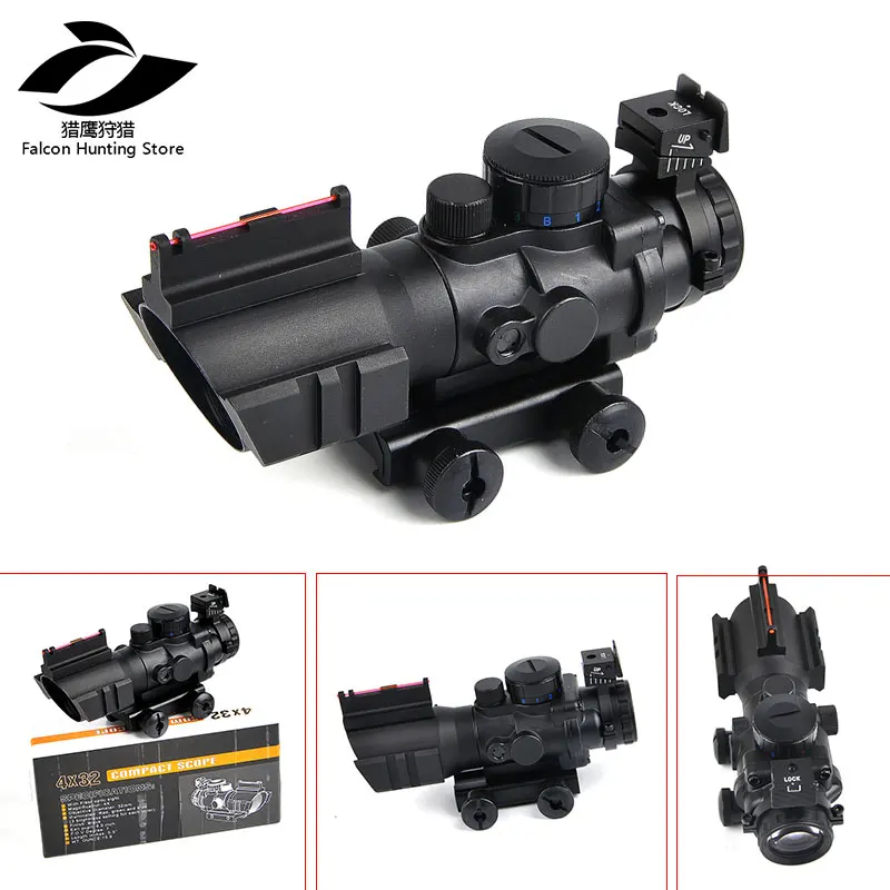 

Hunting Rifle scope 4x32 Rifle Scope Reticle Fiber Optic Sight Scope Rifle/airsoft Gun