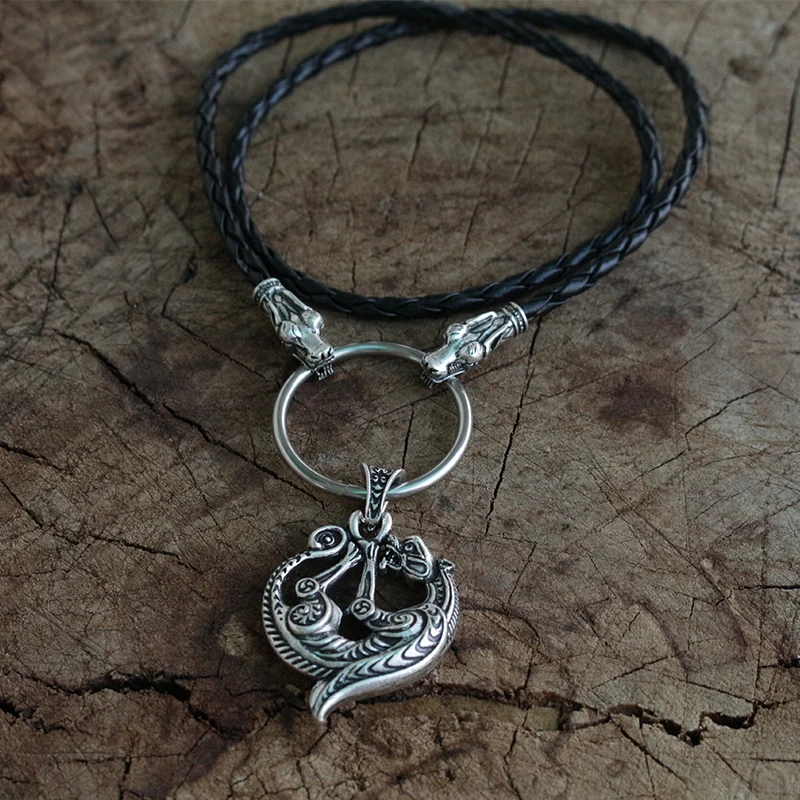 

celt wolf pendant viking men necklace pendant with wolf head chain Retro wolf Totem Amulet norse jewelry