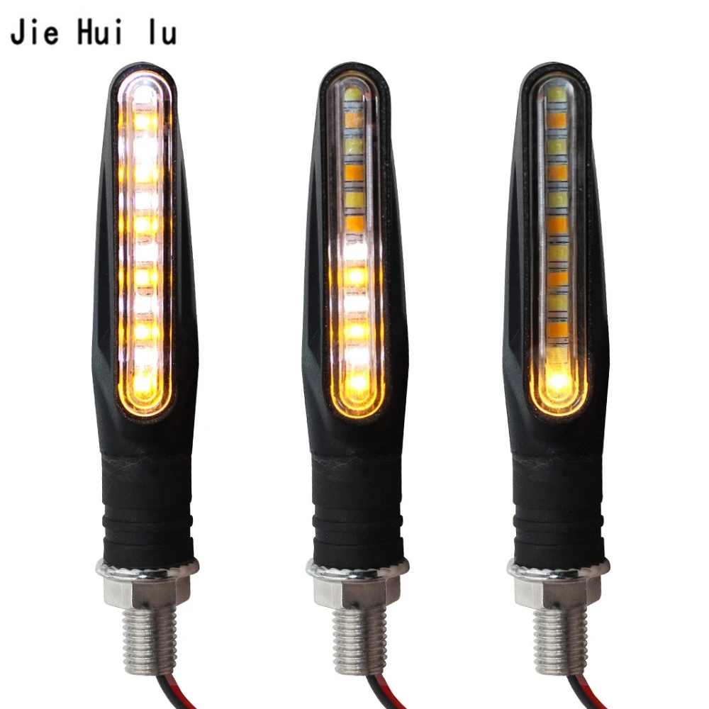 4 PCS Dual use Amber Motorcycle LED Turn Signal Light DRL white daytime
