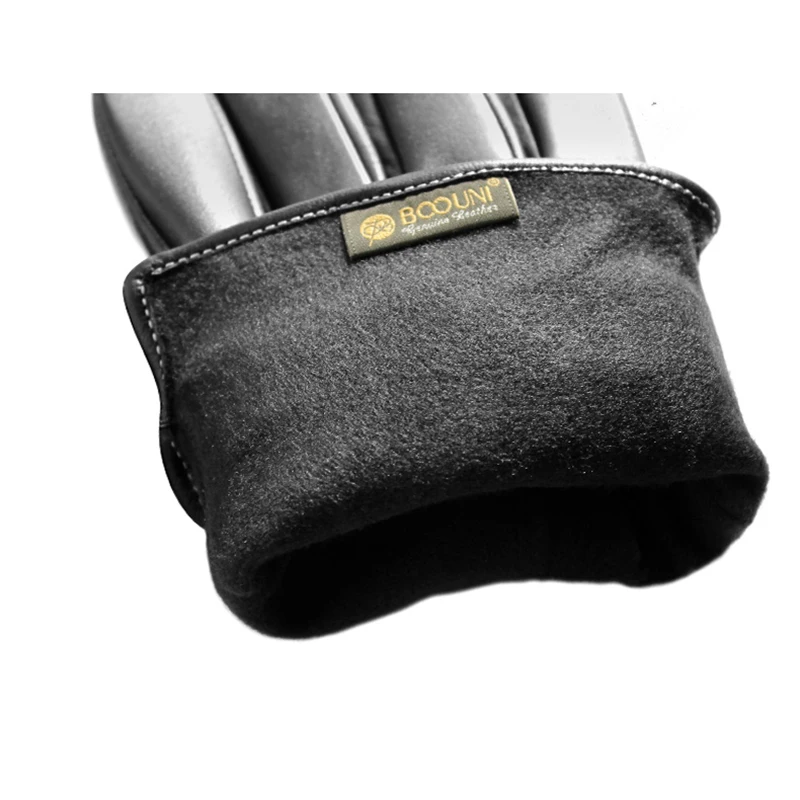 Genuine Leather Men Gloves Autumn Winter Plus Velvet Fashion Trend Elegant Male Leather Glove For Driving NM792B-9