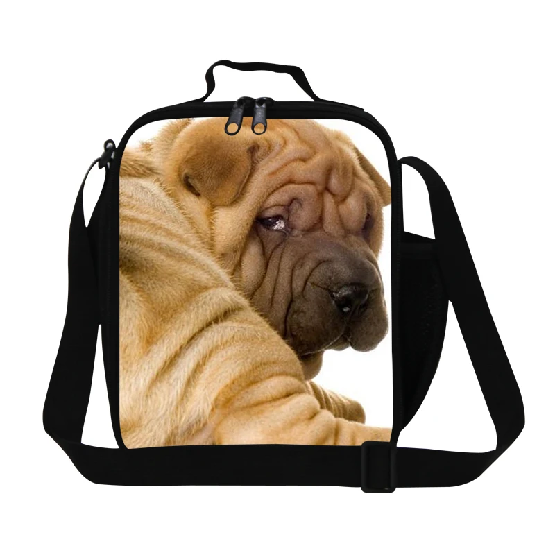 Дизайнерские Изолированные сумки для ланча для девочек школы, женские сумки для ланча для работы, милая собака 3d печать сумка на плечо для еды, resuable