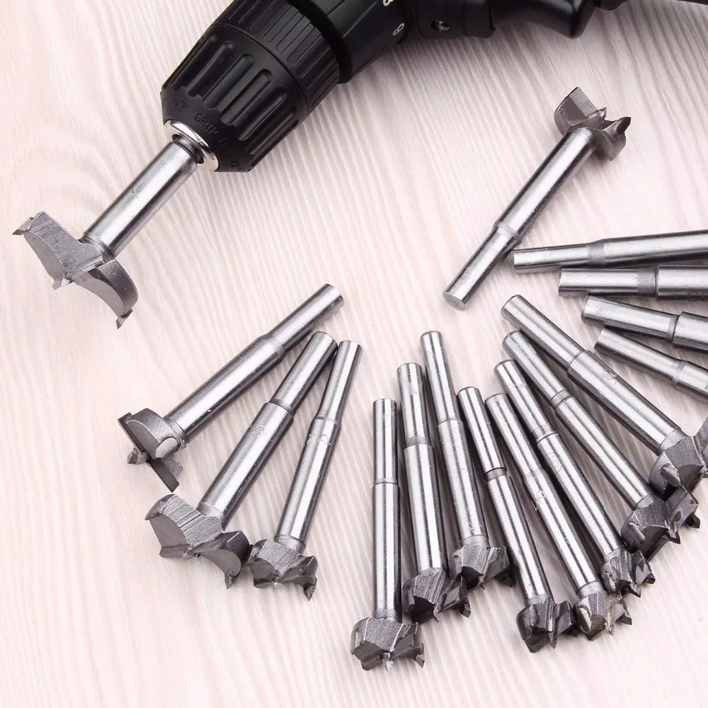 17 Pcs Woodworking Forstner Bit Set Wood Working Hole Cutter 15mm-38mm Hole Saw Set