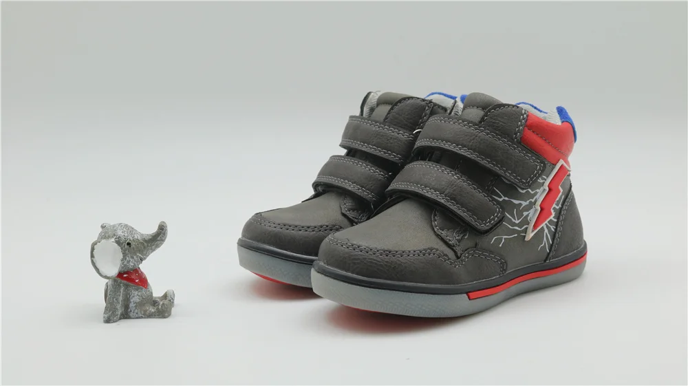 Apakowa/зимние ботинки для мальчиков; новая детская обувь; ботильоны для мальчиков с поддержкой стопы; спортивные кроссовки из искусственной кожи на плоской подошве для малышей