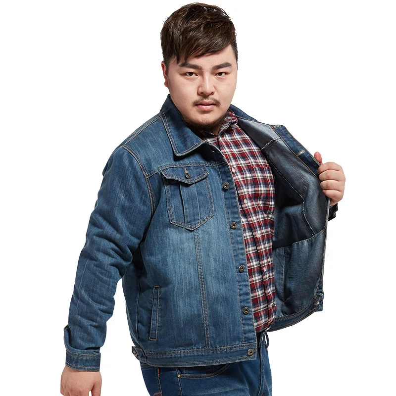 Джинсовая куртка для мужчин размера плюс 5XL 6XL 7XL 8XL джинсовые куртки из плотного