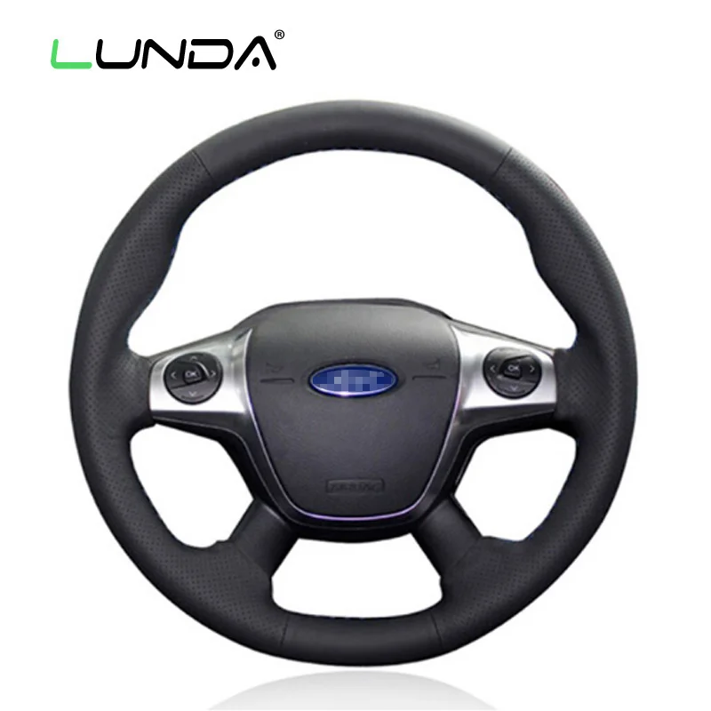 Parts Accessories Interior Bannis Black Leather Steering Wheel Cover For Ford Kuga Focus 2 C Max 07 10 Greatrace Com