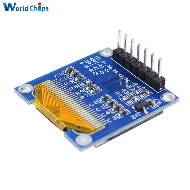 0 96 "0 дюймов SPI серийный 128X64 синий желтый OLED ЖК дисплей светодиодный модуль IIC I2C