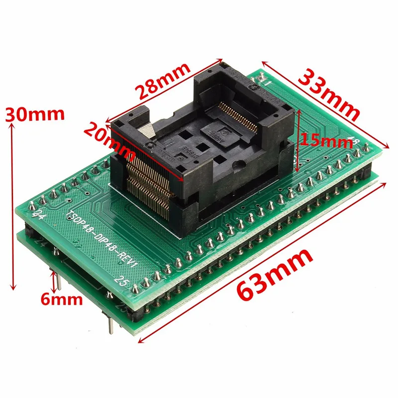 TSOP48 к DIP48 гнездо адаптера TSOP-48-0.5-OTS04B для RT809H программиста и XELTEK USB программы